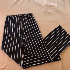 Reformation high waisted flare striped pants